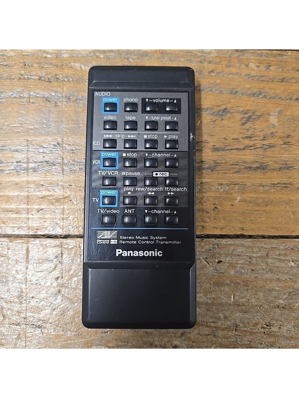 Panasonic EUR64595 Stereo Music System Remote Control Transmitter Black
